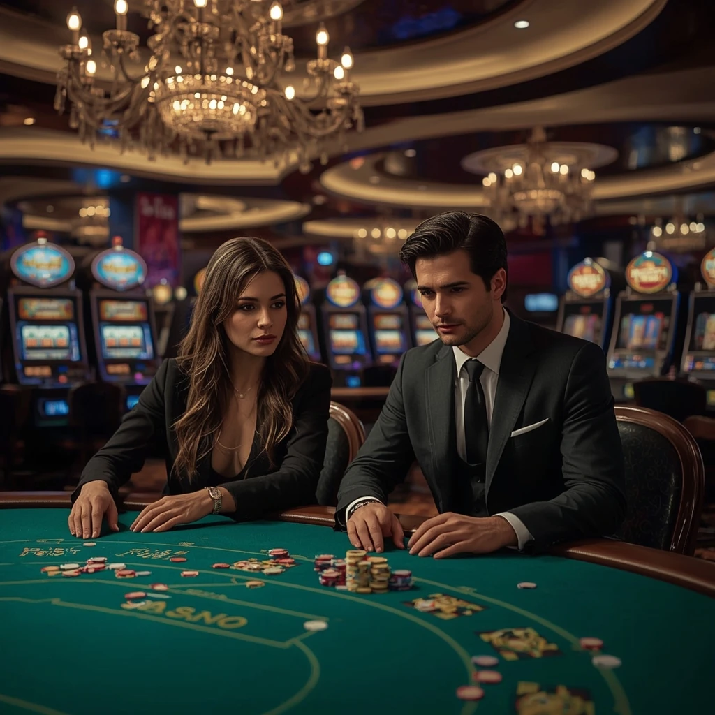 Two poker players at BETADDA CASINO in India